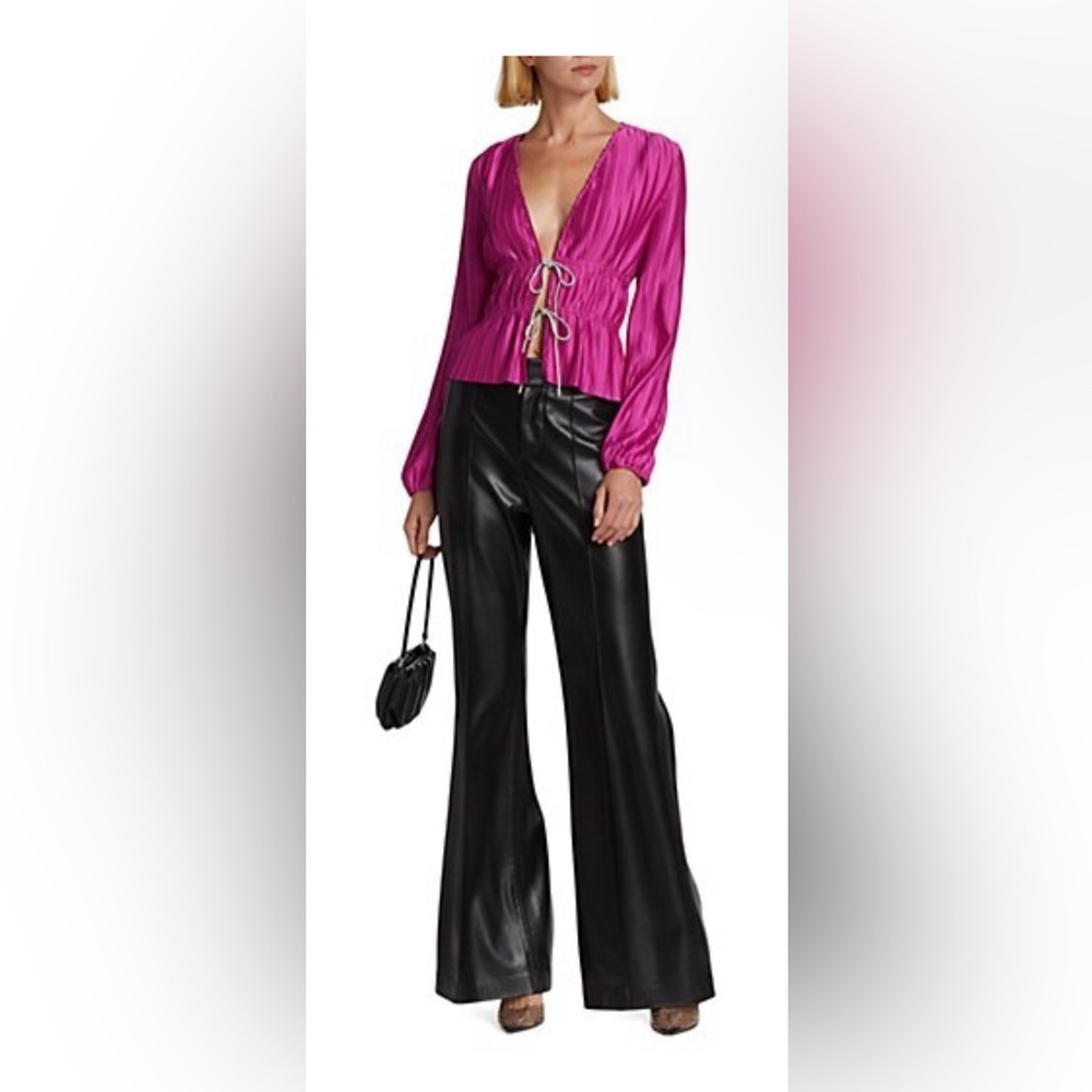 Payton Tie-Front Blouse in Pink